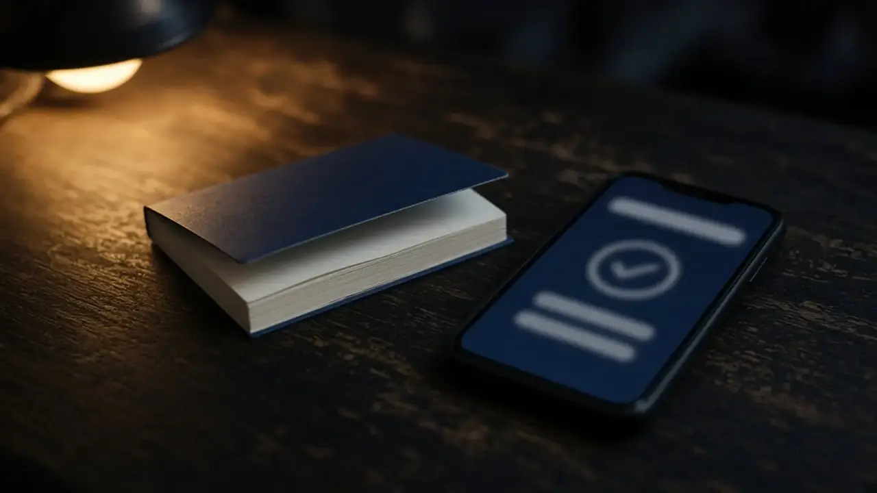 Phone and bank papers on a wooden desk